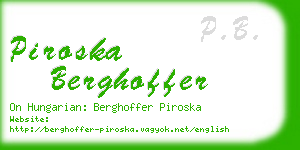 piroska berghoffer business card